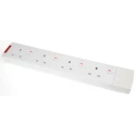 RS PRO 4 Socket Type G Trailing Socket Switchable 13A 240V White 696-3613