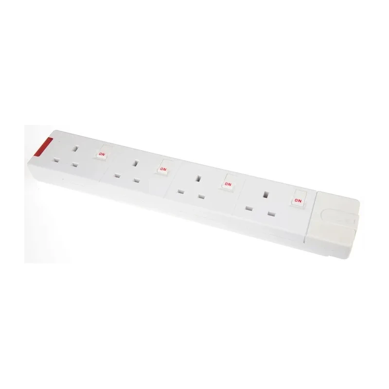 RS PRO 4 Socket Type G Trailing Socket Switchable 13A 240V White 696-3613