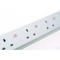 RS PRO 4 Socket Type G Trailing Socket Switchable 13A 240V White 696-3613