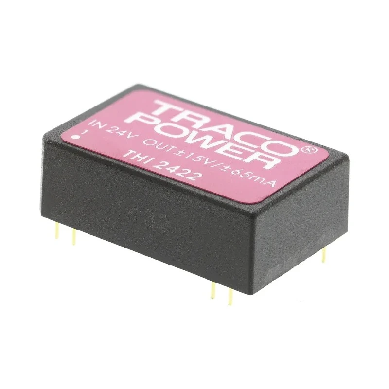 TRACOPOWER THI DC/DC Converter Dual Output 15V dc 66mA, 2W Through Hole THI 2422