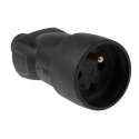 Legrand 16A 250V France Mains Connector Black Rubber Cable Mount Screw Termination 0 504 46