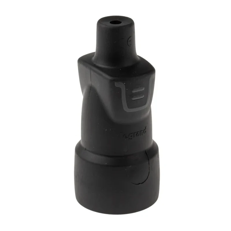Legrand 16A 250V France Mains Connector Black Rubber Cable Mount Screw Termination 0 504 46