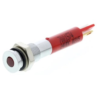 RS PRO Red Panel Mount Indicator 24V dc 20mA Solder Tab Termination IP67 Flush Bezel 700-1574