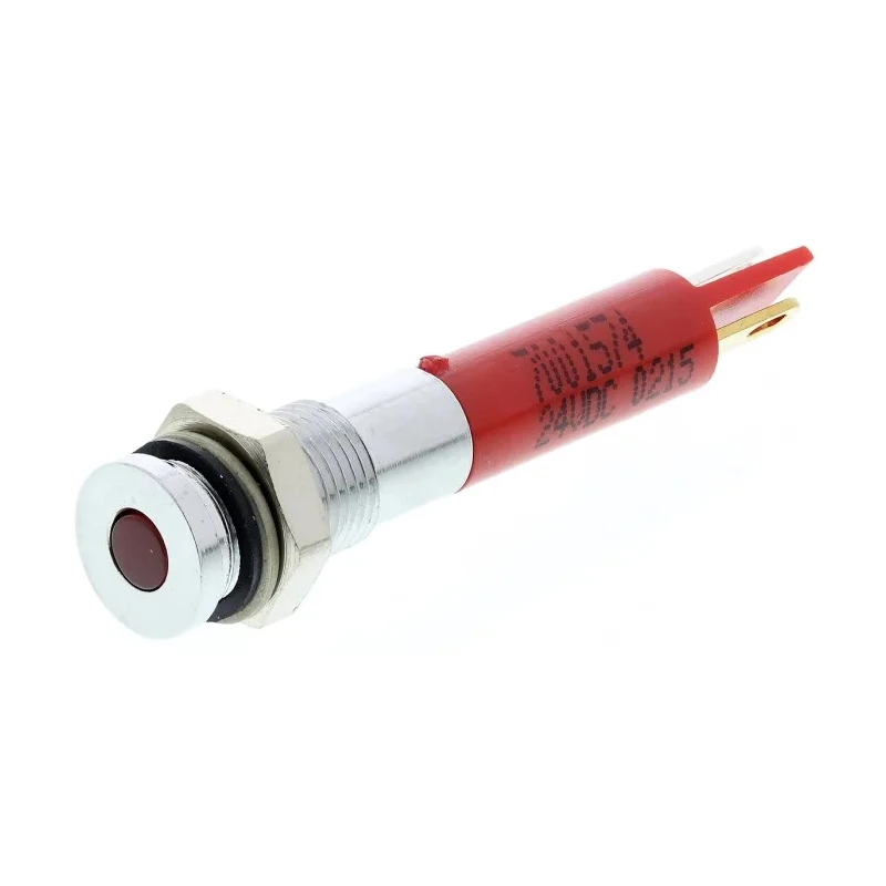RS PRO Red Panel Mount Indicator 24V dc 20mA Solder Tab Termination IP67 Flush Bezel 700-1574