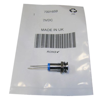 RS PRO Red Panel Mount Indicator 2V DC 20mA IP67 Flush Bezel Silver IP67