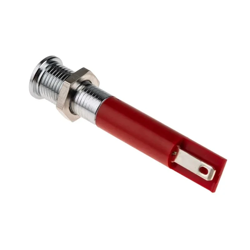 RS PRO Red Panel Mount Indicator 220V AC 20mA Solder Tab Termination IP67 Flush Bezel 700-1693