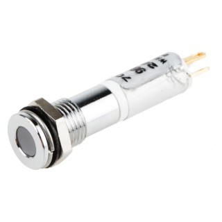 RS PRO Panel Mount Indicator 24V DC 20mA Solder Tab Termination IP67 Flush Silver Bezel 700-1716
