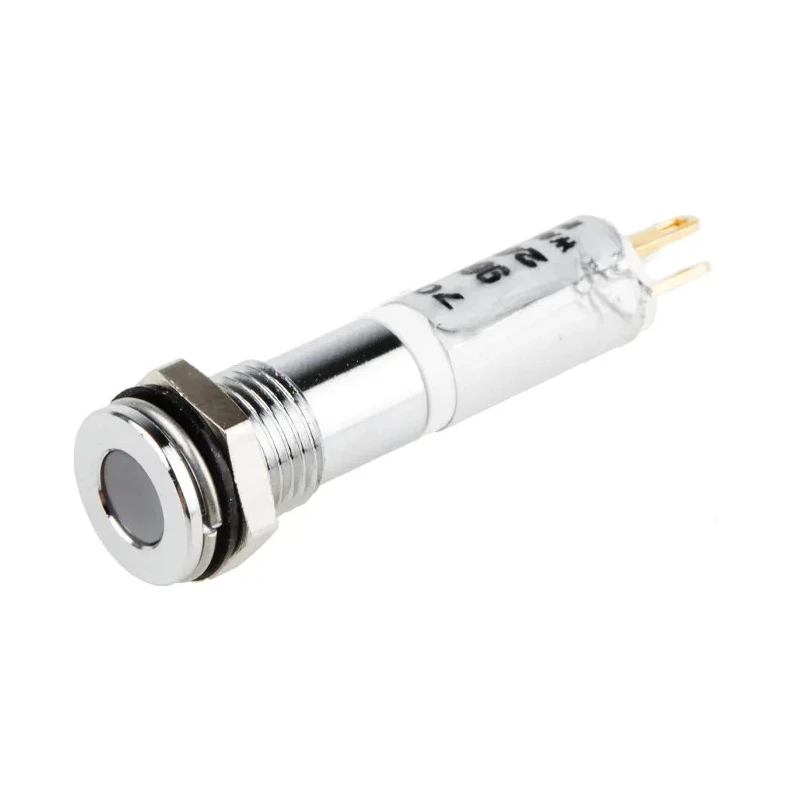 RS PRO Panel Mount Indicator 24V DC 20mA Solder Tab Termination IP67 Flush Silver Bezel 700-1716