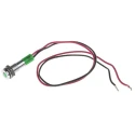 RS PRO Green Panel Mount Indicator 12V DC 20mA Lead Wire Termination IP67 Flush Bezel 700-1814