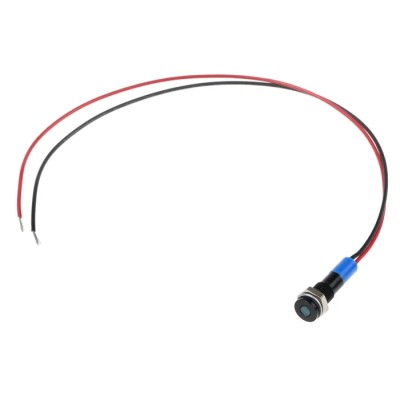 RS PRO Blue Panel Mount Indicator 12V DC 20mA Lead Wire Termination IP67 Flush Bezel 700-1861