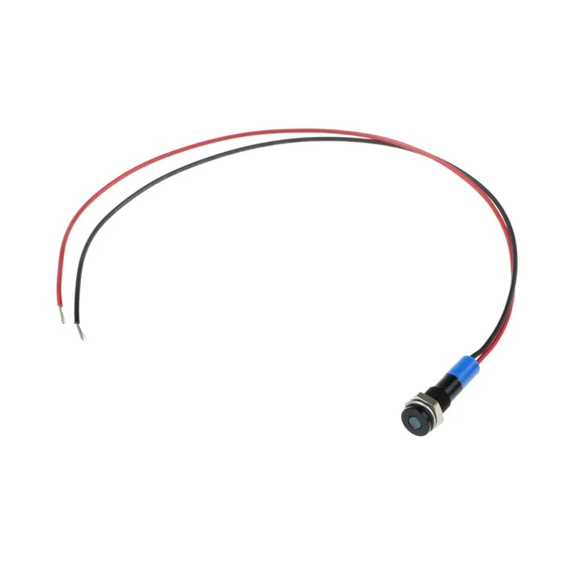 RS PRO Blue Panel Mount Indicator 12V DC 20mA Lead Wire Termination IP67 Flush Bezel 700-1861