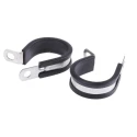 JCS Hi-Torque 304 Stainless Steel 29 mm ID Black Rubber Coated P-Clip PCSR29RS