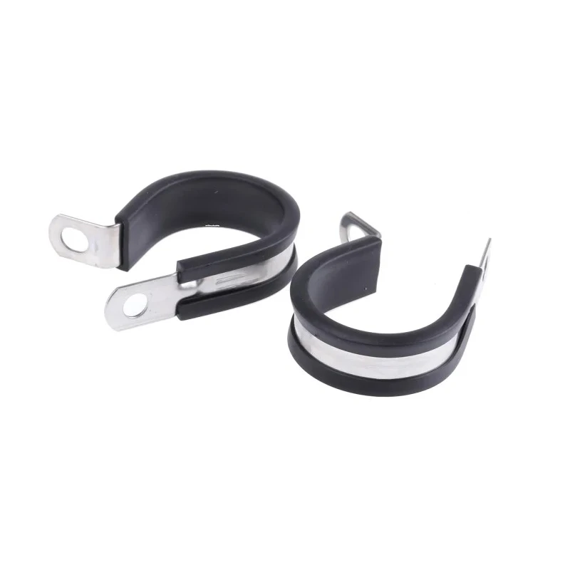 JCS Hi-Torque 304 Stainless Steel 29 mm ID Black Rubber Coated P-Clip PCSR29RS