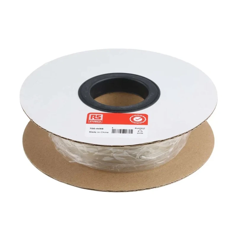 RS PRO Heat Shrink Tubing Clear Polyolefin 6 mm Sleeve Diameter x 7 m Length 3:1 Shrink Ratio 700-4456