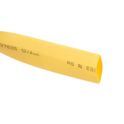 RS PRO Heat Shrink Tubing Yellow 12 mm Sleeve Diameter 4 m Length 3:1 Shrink Ratio Polyolefin Flame Retardant 700-4481