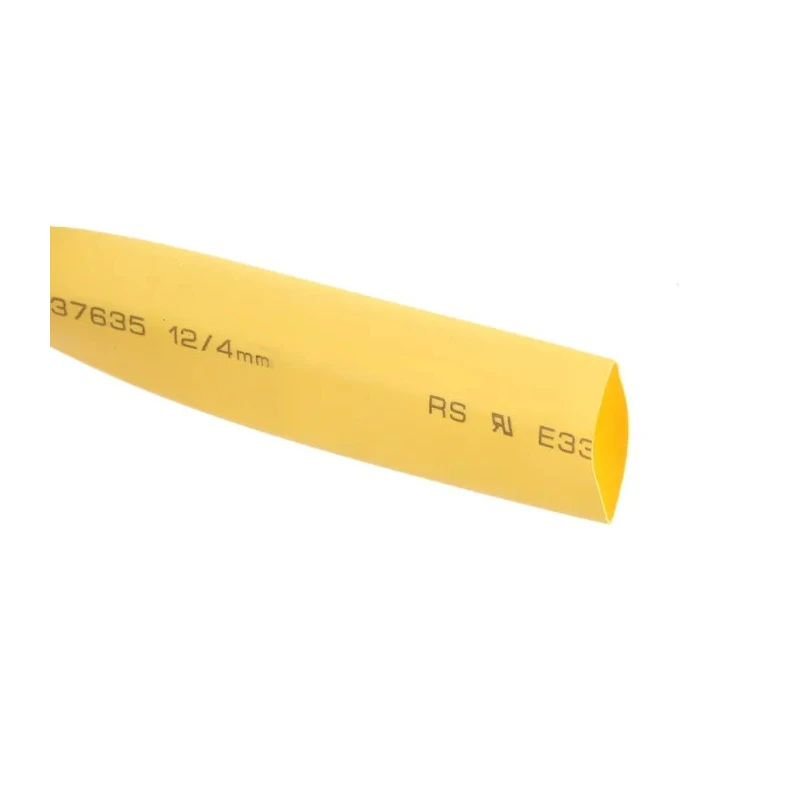 RS PRO Heat Shrink Tubing Yellow 12 mm Sleeve Diameter 4 m Length 3:1 Shrink Ratio Polyolefin Flame Retardant 700-4481