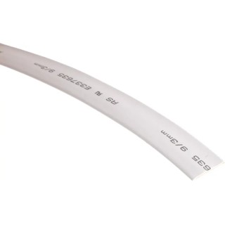 RS PRO Heat Shrink Tubing White 9 mm Sleeve Diameter x 5 m Length Polyolefin Flame Retardant 3:1 Ratio 700-4551