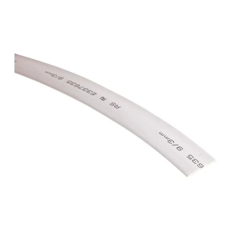 RS PRO Heat Shrink Tubing White 9 mm Sleeve Diameter x 5 m Length Polyolefin Flame Retardant 3:1 Ratio 700-4551