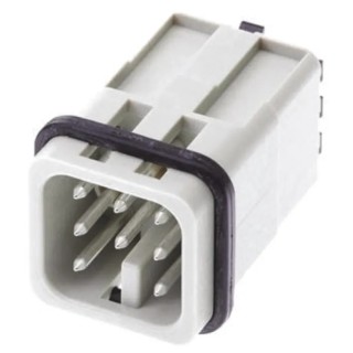HARTING Heavy Duty Power Connector Insert 10A 250V Han D Series Male 8 Contacts 09210072632
