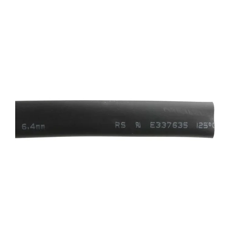 RS PRO Black 6.4 mm Polyolefin Heat Shrink Tubing 8m Length 2:1 Ratio 700-4646