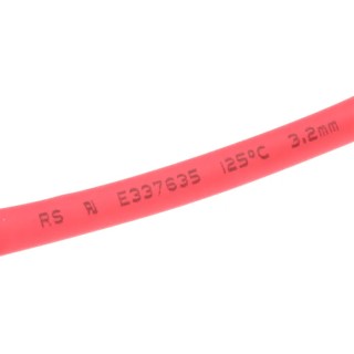 RS PRO Heat Shrink Tubing Red 3.2 mm Sleeve Diameter 10m Length 2:1 Ratio 700-4674
