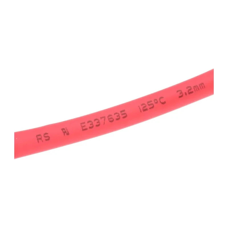 RS PRO Heat Shrink Tubing Red 3.2 mm Sleeve Diameter 10m Length 2:1 Ratio 700-4674