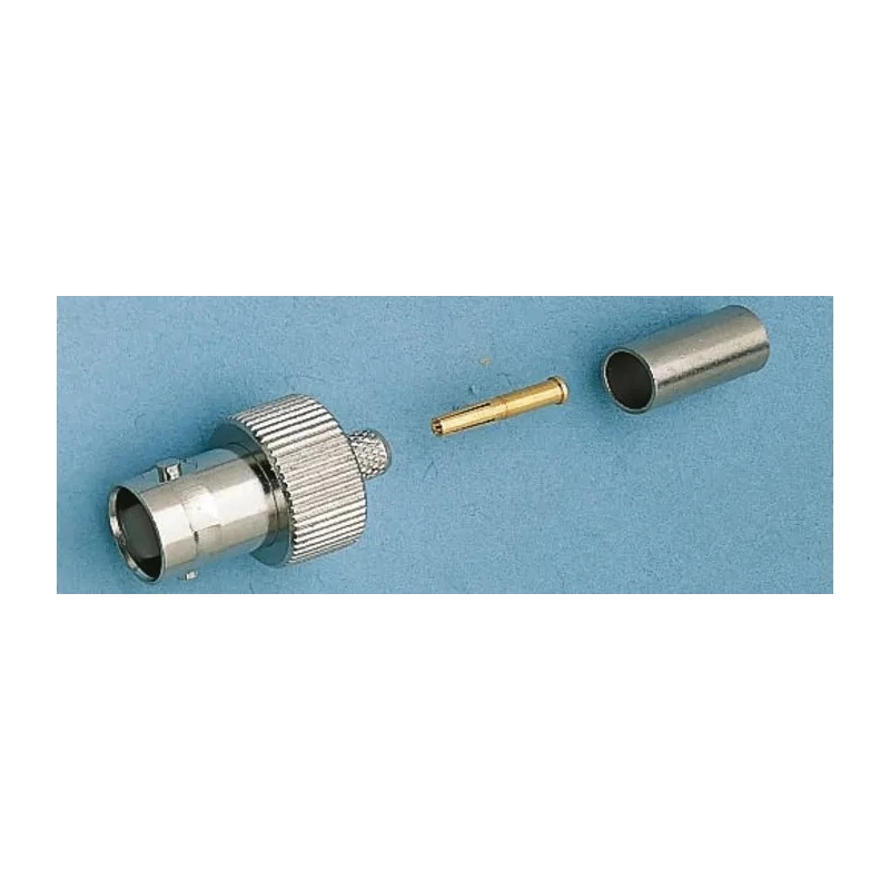 Amphenol RF BNC Series Coaxial Connector Cable Female BNC, 75 Ω, Straight Body Crimp B6121A1-NT3G-3-75