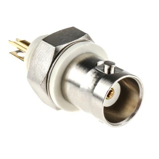 Amphenol RF BNC Series Coaxial Connector Panel Mount Female BNC, 50 Ω, Straight Body Solder B6651B1-NNYL3G-50