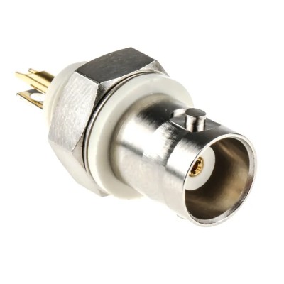Amphenol RF BNC Series Coaxial Connector Panel Mount Female BNC, 50 Ω, Straight Body Solder B6651B1-NNYL3G-50