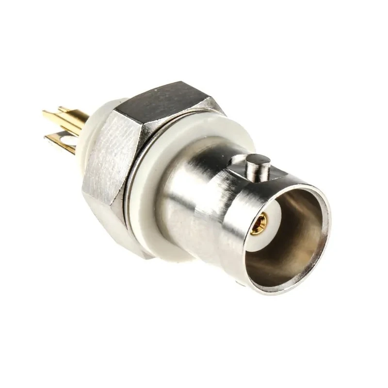Amphenol RF BNC Series Coaxial Connector Panel Mount Female BNC, 50 Ω, Straight Body Solder B6651B1-NNYL3G-50