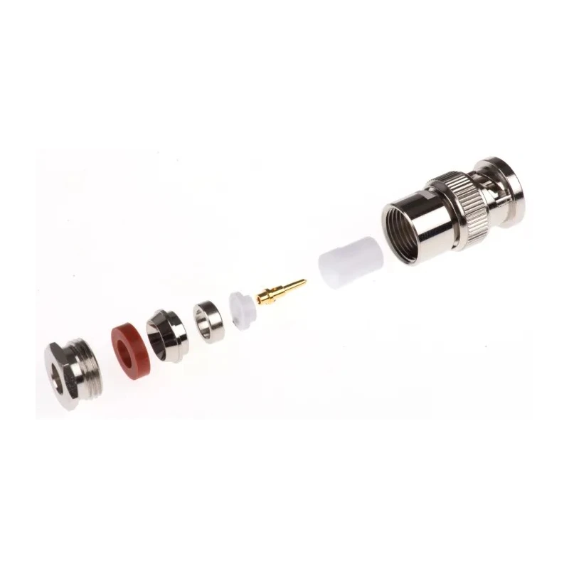 Amphenol RF BNC Series Coaxial Connector Cable 50 Ω Male Straight Body Clamp B1141A1-ND3G-1-50