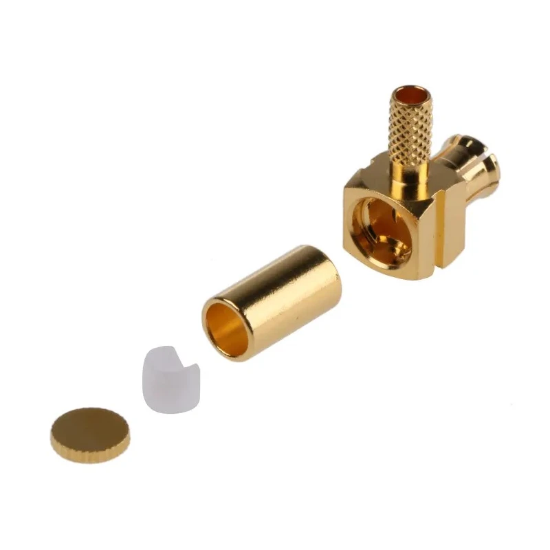 IMS Amphenol RF MCX Series Coaxial Connector Cable Male MCX, 50 Ω, Right Angle Body Crimp MCX1112A1-3GT30G-5-50
