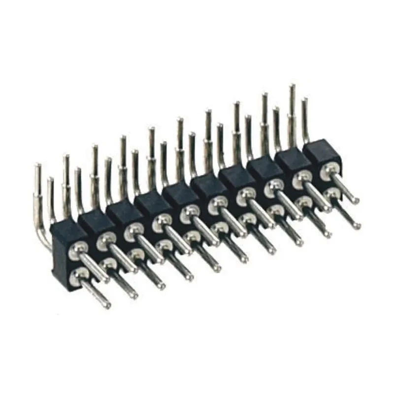 Preci-Dip 802 Series Right Angle Through Hole Pin Header, 10 Contact, 2.54 mm Pitch, 2 Row, Unshrouded 802-80-010-20-001101