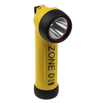 Wolf Safety ATEX IECEx Certified Rechargeable LED Torch Yellow 80 lm, Spot Beam 5m, 195 mm R-55H