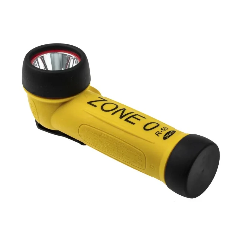 Wolf Safety ATEX IECEx Certified Rechargeable LED Torch Yellow 80 lm, Spot Beam 5m, 195 mm R-55H