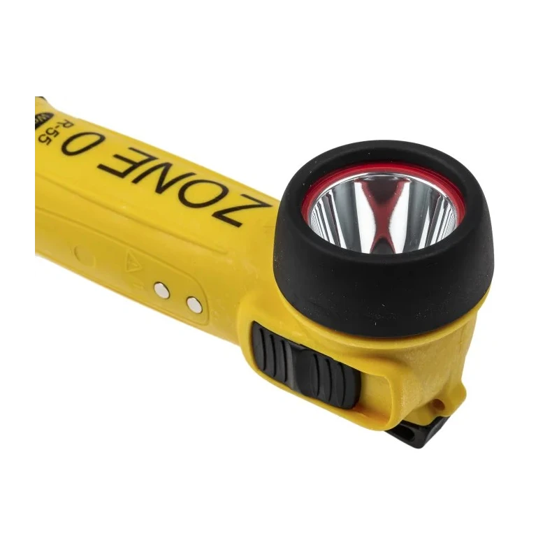 Wolf Safety ATEX IECEx Certified Rechargeable LED Torch Yellow 80 lm, Spot Beam 5m, 195 mm R-55H