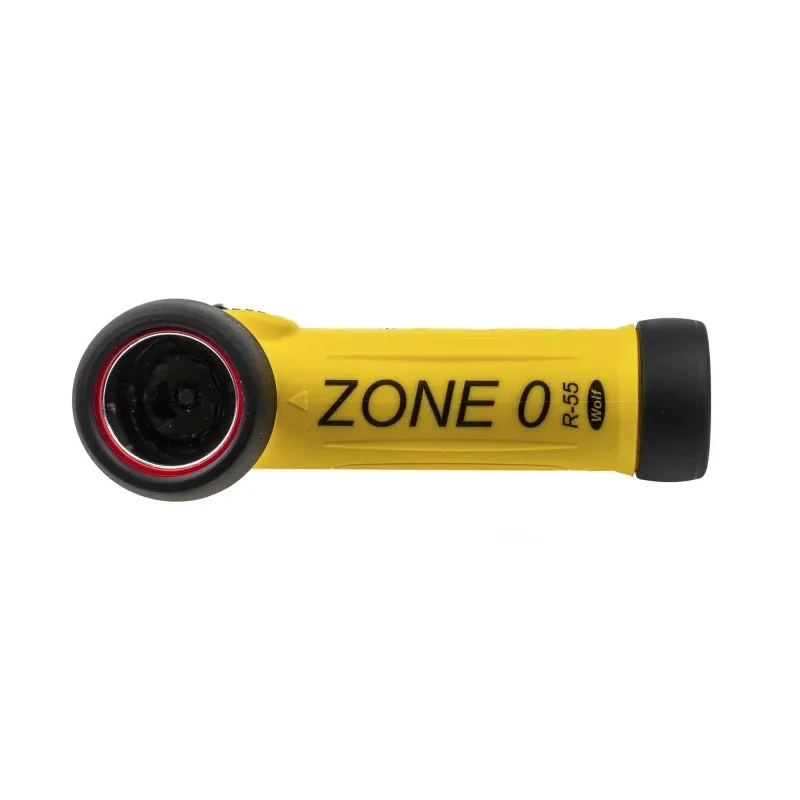 Wolf Safety ATEX IECEx Certified Rechargeable LED Torch Yellow 80 lm, Spot Beam 5m, 195 mm R-55H