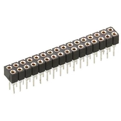 Preci-Dip 16-Contact 2 Row 2 mm Pitch Straight PCB Socket, Solder Termination, Black Glass Filled 833-87-016-10-001101