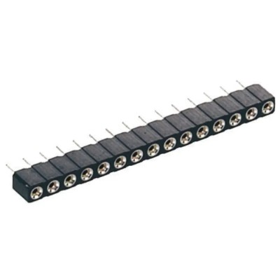 Preci-Dip 2 Way Straight Through Hole 2.54 mm Pitch SIL Socket 100 V AC, 150 V DC, Solder Termination 310-87-102-01-640101