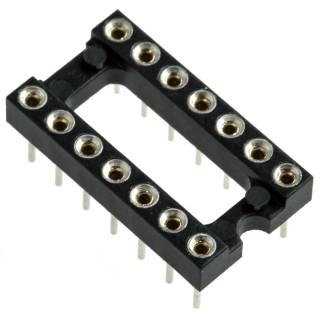 Preci-Dip 14 Way 2.54 mm Pitch Vertical Through Hole Turned Pin Open Frame DIL Socket 1A 110-87-314-41-001101