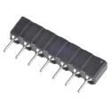 Preci-Dip 7 Way Straight Through Hole 2.54 mm Pitch SIL Socket 100 V ac, 150V dc, 3A Solder Termination 310-87-107-01-640101