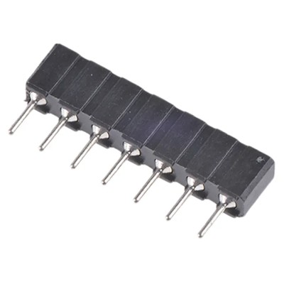 Preci-Dip 7 Way Straight Through Hole 2.54 mm Pitch SIL Socket 100 V ac, 150V dc, 3A Solder Termination 310-87-107-01-640101