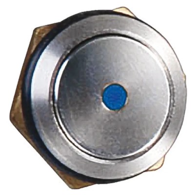 ITW Switches 48M Series Illuminated Push Button Switch, Latching, Panel Mount, 19.4 mm Cutout, SPST, Blue LED 48M-611B