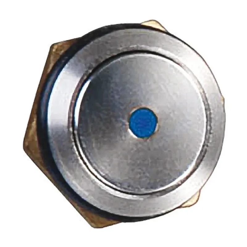 ITW Switches 48M Series Illuminated Push Button Switch, Latching, Panel Mount, 19.4 mm Cutout, SPST, Blue LED 48M-611B