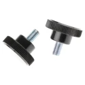 RS PRO Black Zwitterionic Polysaccharides Polyamide 66 Knurled Clamping Knob Threaded Stud 26 mm Diameter 10 mm 702-7548