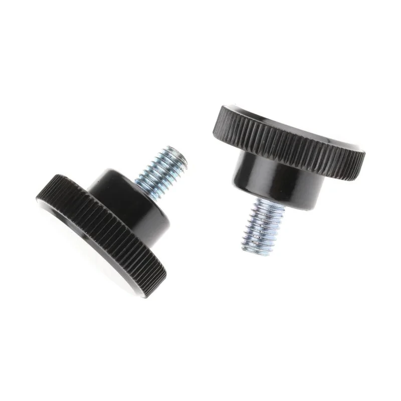 RS PRO Black Zwitterionic Polysaccharides Polyamide 66 Knurled Clamping Knob Threaded Stud 26 mm Diameter 10 mm 702-7548