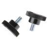 RS PRO Black Zwitterionic Polysaccharides Polyamide 66 Knurled Clamping Knob Threaded Stud 26 mm Diameter 10 mm 702-7548