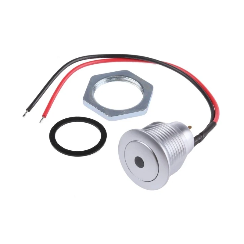 ITW Switches 57M Series Illuminated Panel Push Button Switch Silver, 16 mm Cutout, SPST, IP67 57M 511G