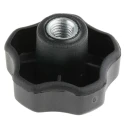 RS PRO Black Polypropylene Multiple Lobes Clamping Knob M10 Threaded Through Hole 50 mm Diameter 702-7620