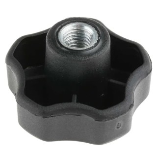 RS PRO Black Polypropylene Multiple Lobes Clamping Knob M10 Threaded Through Hole 50 mm Diameter 702-7620